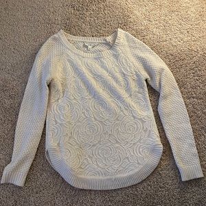 White Floral Sweater